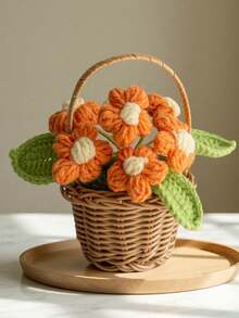 1pc Artificial Crochet Sunflower, Fake Flower, Desktop Decor, Wall Decor, Suitable For Birthday, Anniversary, Mother's Day, Christmas, Events And Home Decoration, Valentine's Day Gift - Multicolor - View 20