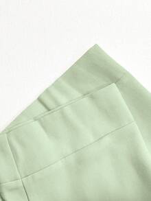 GlowEve CURVE 大码女式纯色翻领长袖休闲外套 - 薄荷綠 - 查看 5