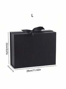 1 pieza Caja de regalo plegable de una sola pieza de cartón duro con lazo, elegante y resistente, decorativa para cumpleaños, vacaciones, cosméticos, fiestas, regalos, envoltura y almacenamiento en el hogar - Negro - Ver 6