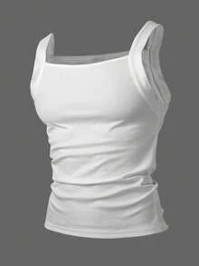 Resyla Men's Solid Color Casual Versatile Daily Wear Top - White - View 4