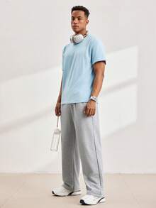 Driftmere 男士純色短袖t恤 - 淺藍色 - 查看 3