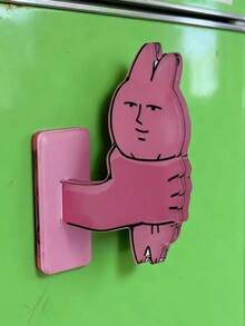 Joivida 1/2 Cute Pink Rabbit Hook, Cartoon Wall Mounted Storage Hook, Refrigerator Decoration, Suitable For Kitchen, Bathroom, Bedroom And Door, Suitable For Backpacks, Keys, Towels, Headbands, Toiletries And Household Items. - Multicolor - View 5