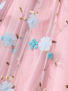 SHEIN Tween Girl Embroidered Slip Dress, Suitable For Vacation, Birthday Party - Multicolor - View 7