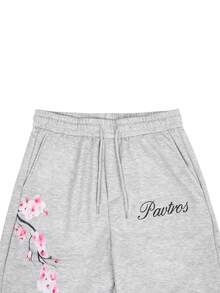 PAVTROS Men's Knit Shorts, Printed Design, Fashionable Versatile Bermuda Shorts - Grey - View 6