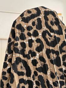 SHEIN Đầm cho bà bầu in họa tiết da báo, tay ngắn, thắt eo, cho con bú. - Nhiều màu - Xem 5