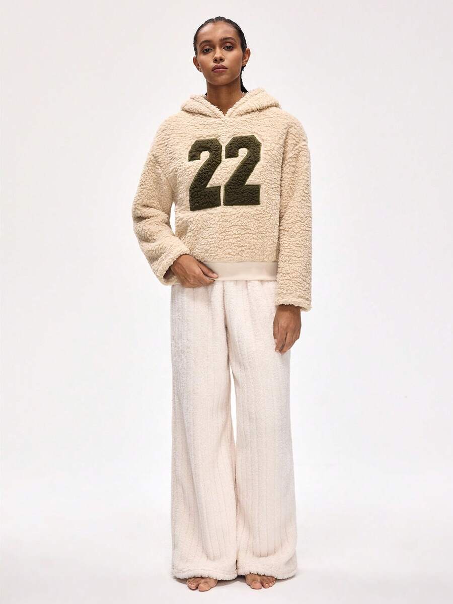 Rest Era 女士落肩连帽长袖保暖舒适家居服上衣 - 彩色 - 查看 1