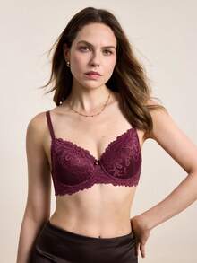 Hourtrue 3 pezzi/Set Reggiseno con ferretto in pizzo da donna, San Valentino per l'estate per l'estate - Multicolore - Visualizzare 7