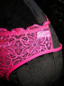 SpicyHot Bộ 2 chiếc quần lót ren xuyên thấu gợi cảm không đáy có dây xích - Nhiều màu - Xem 6