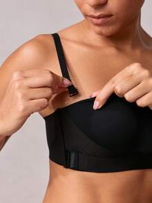 Veilyse Ab Cup Front Closure Bra For Women, Anti-Slip, Push Up Bra For Bridal Dress, Lingeriefor Summerfor Summer - Black - View 8