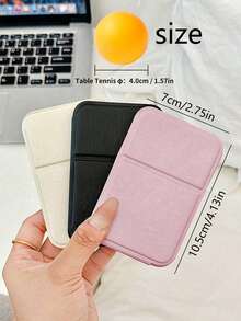 SHEIN 1 pieza Espejo de maquillaje portátil, pequeño espejo de PU, plegable, espejo de viaje, adecuado para regalo, esencial de viaje, artículo de maquillaje esencial, fácil de almacenar, regalo perfecto para Navidad - Negro - Ver 5