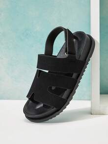 Mini mi #ComfortLite Kids' Soft Footbed Hook-And-Loop Back Strap Sandals - Black - View 6