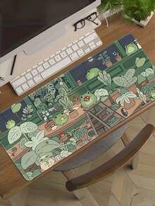 1PC Extra Large Mouse Pad Frog Family Design Gaming Desk Pad Big Keyboard Mat Washable Rubber Non Slip Base Stitched Edges Multi Size Available Computer Keyboard Pad Laptop Pad Desk Protector Office Study Mat Gift Choice - Little Frog Family - View 1