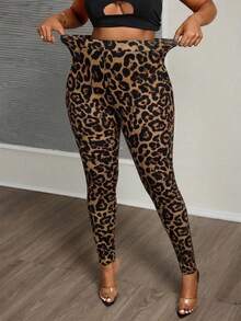 Slaydiva Quần legging cạp cao họa tiết da báo thời trang dành cho người có thân hình đầy đặn. - Nhiều màu - Xem 6