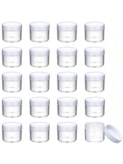 10PCS, Round Plastic Cosmetic Container Set With Cover, Suitable For Liquid, Cream And Sample Packaging