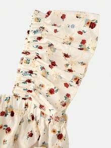 GlowEve Áo kiểu nữ họa tiết hoa nhí cổ vuông tay ngắn dáng suông - Nhiều màu - Xem 4