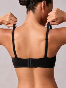Veilyse Ab Cup Front Closure Bra For Women, Anti-Slip, Push Up Bra For Bridal Dress, Lingeriefor Summerfor Summer - Black - View 2