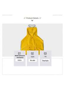 Jas Hujan Anjing Tahan Air Dua Sisi - Jaket Dua Lapis Warna Kuning, Perlindungan Segala Cuaca. - Kuning - View 9