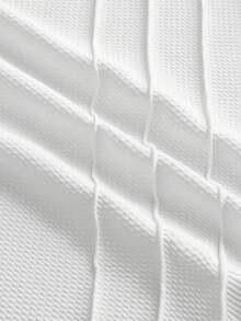 NORVETH Conjunto casual para o dia a dia: camiseta masculina de manga curta com estampa e gola redonda e bermuda com cordão na cintura. - Branco - Ver 5