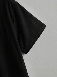 男童休闲纯色短袖Polo衫，夏季 - 黑與白 - 查看 12