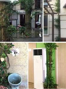 1 Piece DIY Wall Decoration, Featuring Green Plants, Artificial Tree Bark, And Indoor Pipe Decoration Materials. Also Includes Artificial Moss And Water Pipe Column Covers. - Green - View 7