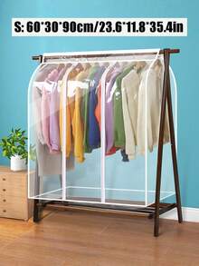 1-Piece S/M/L Clothing Dust Cover Hanging Jacket Bag, Household Dust Hanging Bag, Fully Enclosed Dust Storage Bag For Outerwear, Long Transparent Hanging Garment Bag, Suitable For Wardrobe Storage, Bottom Enclosed Hanger Cover - Clear - View 4