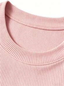 SHEIN LUNE 女款無袖刺繡白色上衣，休閒度假辦公穿搭，女士T恤背心 - 粉色 - 查看 8