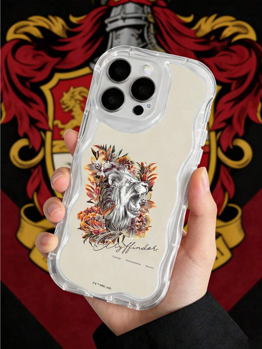 HARRY POTTER X SHEIN 哈利波特联名狮屋手机壳，透明米色边框，ins风，高端小众保护壳 - 彩色 - 查看 1