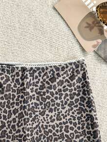 Swim Basics Quần bikini nữ họa tiết da báo với viền lượn sóng - màu nâu - Xem 4
