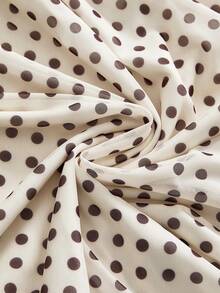 ROMWE Kawaii Vestido mini de tirantes con estampado de lunares para mujer - Albaricoque - Ver 4