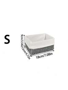 1PC/ 3PCS Handwoven Rattan Desktop Storage Basket Organizer For Makeup Keys Snacks Jewelry Home Living Room Bedroom Study Office Decor Valentine Day Gift - Grey - View 7