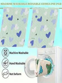 2/3/4 tấm lót chuồng thú cưng tái sử dụng, 3 lựa chọn họa tiết: Trái tim xanh dương, Trái tim xanh lá cây, Trái tim hồng, Khủng long xanh dương. Lớp lót polyester bền, có thể giặt, kích thước 27.5x19.6 inch, thích hợp cho chuột hamster, thỏ, chuột lang, sóc, mèo, chó và bò sát. - Nhiều màu - Xem 8