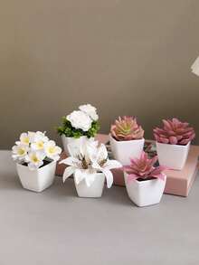 1 chậu/bộ 6 cây xương rồng mini nhân tạo, thích hợp trang trí phòng khách, bàn ăn, bệ cửa sổ, bàn học, quà tặng Ngày của Mẹ, trang trí tiệc cưới. - Nhiều màu - Xem 7
