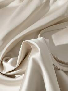 GlowEve CURVE Plus Size Satin Elegant Tie-Waist Women Shorts - Apricot - View 4