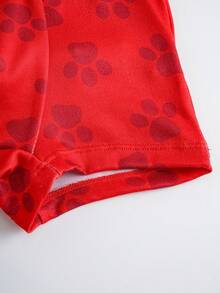 SHEIN | PAW Patrol 男童卡通人物印花撞色背心和内裤套装 - 紅白色 - 查看 7
