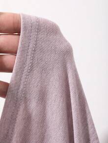 DAZY Bộ đồ ngủ kiểu Hàn Quốc cho bé trai, gồm áo thun cổ tròn và quần dài rộng rãi. - Màu tím - Xem 3