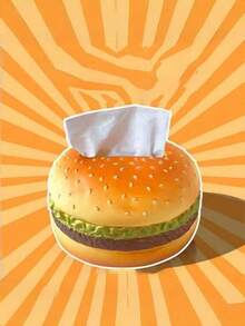 Hộp đựng khăn giấy hình bánh hamburger thiết kế retro sáng tạo, thích hợp cho gia đình, văn phòng, tiệc tùng, phòng tắm, quà tặng độc đáo, vật dụng cần thiết cho gia đình. - Nhiều màu - Xem 7
