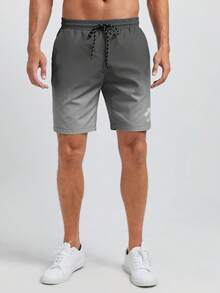 HIMLAND Men's Palm Tree Print Ombre Woven Casual Shorts - Grey - View 4