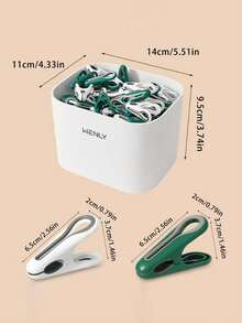 12/24/36pcs Clotheslines, Leaving No Marks, Strong Fixed Sock Clips, Suitable For Storage Baskets, Multi-Purpose Plastic Clips, Household Windproof And Anti Slip Dormitory Supplies (Storage Basket+Traceless Peacock Clip) - Multicolor - View 3