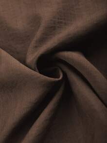 Franclia 女士单竹结亚麻衬衫领长裙，腰部褶裥A字长款连衣裙，军绿色，优雅法式复古风，适合办公室通勤、商务休闲、海滩、街头风、简约风、复古风、澳洲风，冬季、春夏、下午茶、派对、情人节、婚礼等场合穿着。 - 咖啡棕 - 查看 6