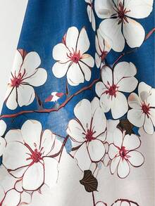 Franclia 女士碎花V领连衣裙，适合夏季度假、旅行和海滩穿着 - 彩色 - 查看 4