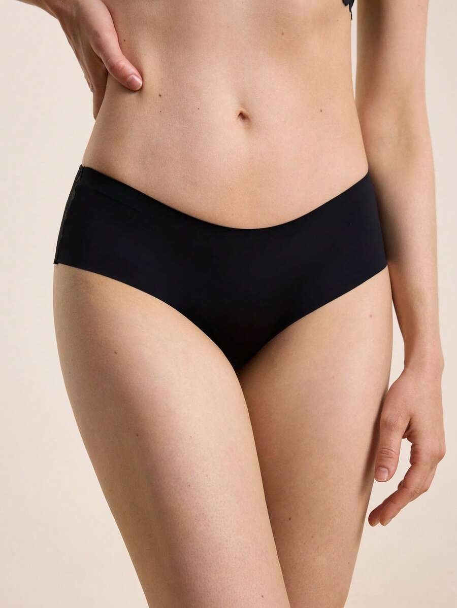 Hourtrue 3pcs Ren tương phản Cắt vỏ sò Ngắn gọn Đồ lót - Nhiều màu - Xem 1