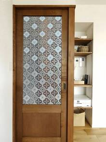 1 Roll Vintage Geometric Pattern Glass Film, Privacy Window Film, Glass Window Sticker, Reusable Non-Adhesive Glass Decoration For Home And Office - Clear - View 16