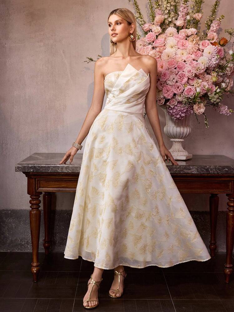 MOTF Soiréza WOMEN'S JACQUARD BANDEAU COCKTAIL DRESS, SPRING/SUMMER