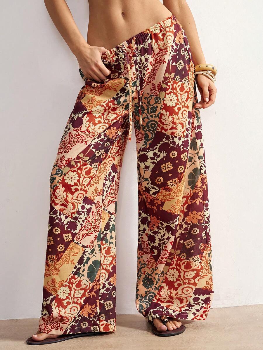 Bohemela Quần dệt in họa tiết thường ngày dành cho nữ, thích hợp cho kỳ nghỉ. - Nhiều màu - Xem 1