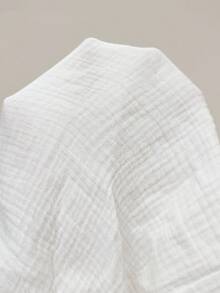 SHEIN PETITE Quần ống đứng cạp siêu thấp dành cho nữ, chất liệu cotton hữu cơ, kiểu dáng thường ngày, thích hợp cho mùa thu. - trắng - Xem 8