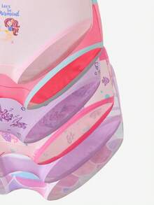 SHEIN [5 Sets Random]Toddler Girls Cotton Panties, Soft All-Season Briefs With Cute Cow Mermaid Print In Pink Purple - Multicolor - View 4