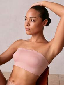 Veilyse Áo ngực không dây mùa hè cho nữ, áo ống, áo lót bralette, bộ đồ lót, áo quây, áo hở lưng, áo tank top. - Hồng - Xem 1