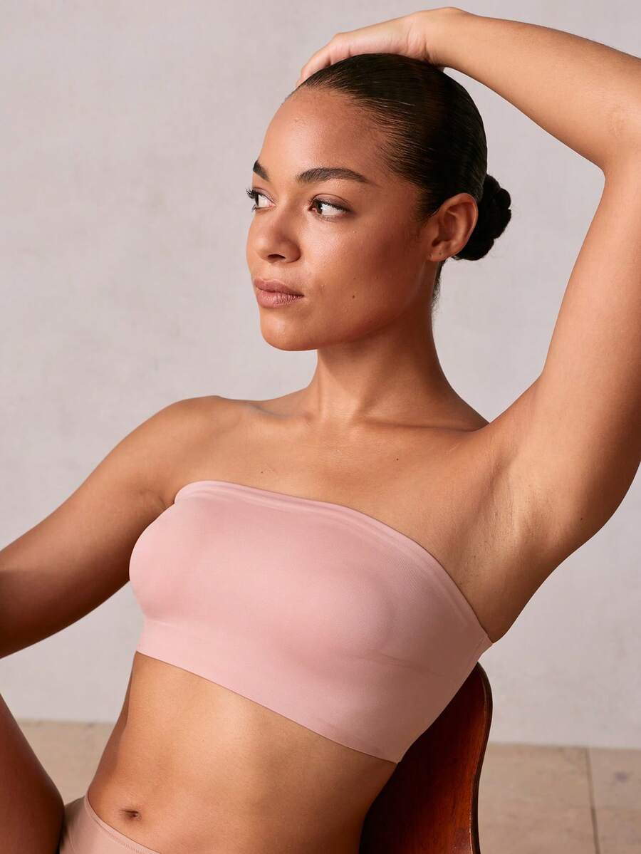 Veilyse Áo ngực không dây mùa hè cho nữ, áo ống, áo lót bralette, bộ đồ lót, áo quây, áo hở lưng, áo tank top. - Hồng - Xem 1