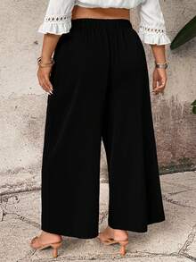 Breezaya Plus-Size Women's Simple & Loose-Fit Business Capris - Black - View 2