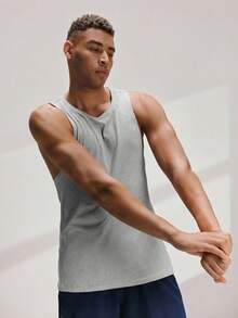 Driftmere Men's Solid Color Simple Casual T-Shirt, Summer - Grey - View 4